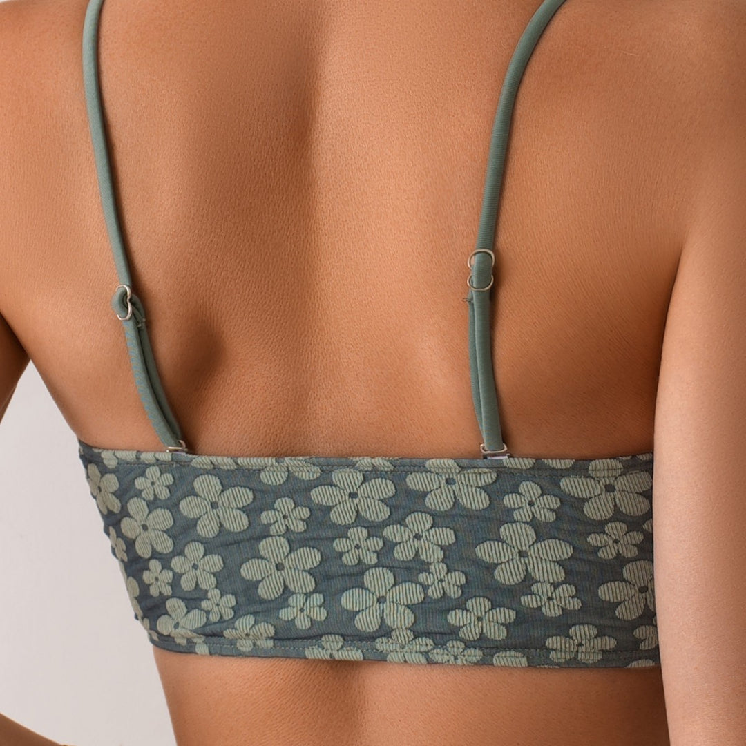 Ladies Bandeau Bikini Set with Floral Details StylebySassy