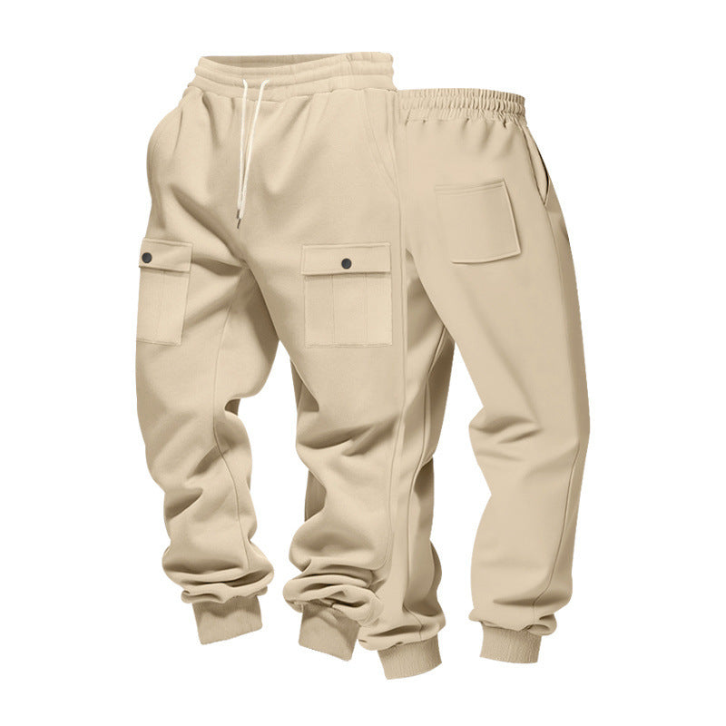 Men's cargo joggers with flap pockets, drawstring waistband, and ribbed ankle cuffs StylebySassy