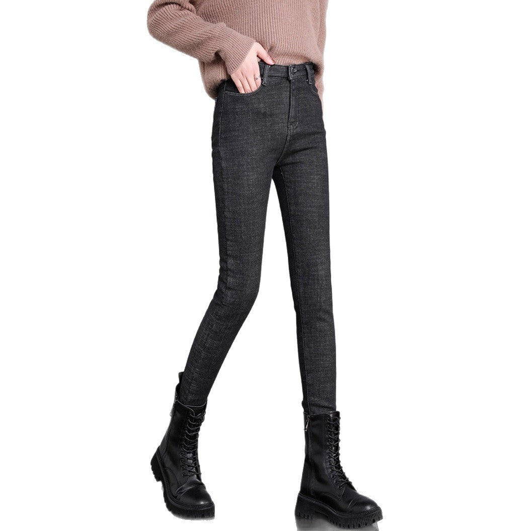 Women's high-rise skinny jeans with shaping stretch waistband and narrow ankle hem StylebySassy