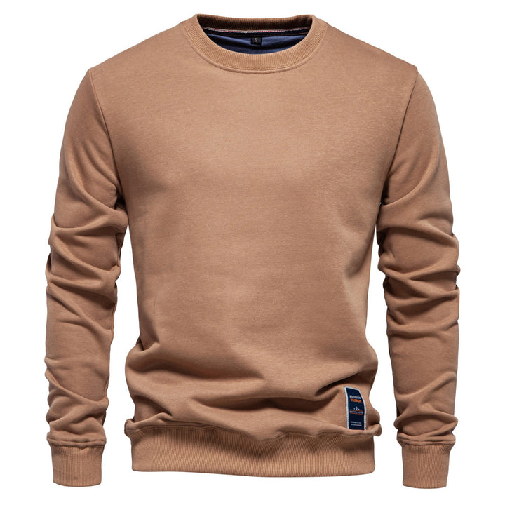 Men's classic crew neck sweatshirt made of heavy cotton blend with fleece inner side and ribbed cuffs StylebySassy