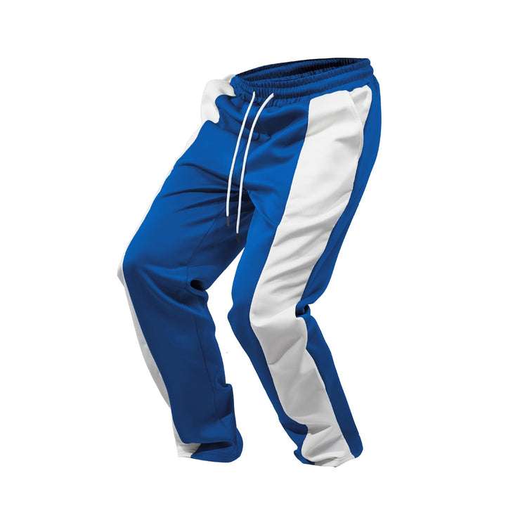 Men's straight-cut training pants with contrast side inserts, elastic drawstring waistband, and side pockets StylebySassy