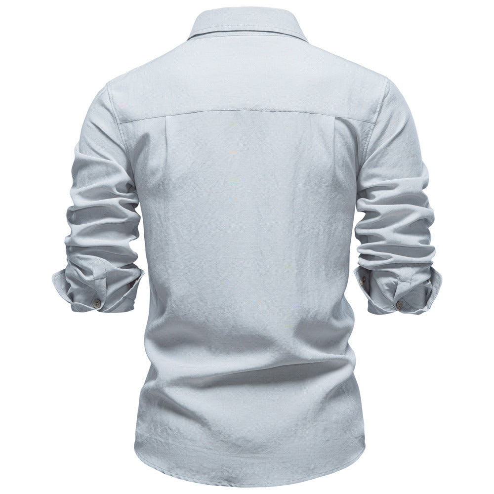 Men's structured linen shirt with Kent collar and tailored fit StylebySassy