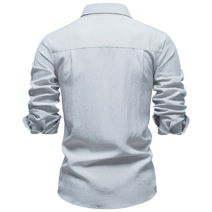 Men's structured linen shirt with Kent collar and tailored fit StylebySassy