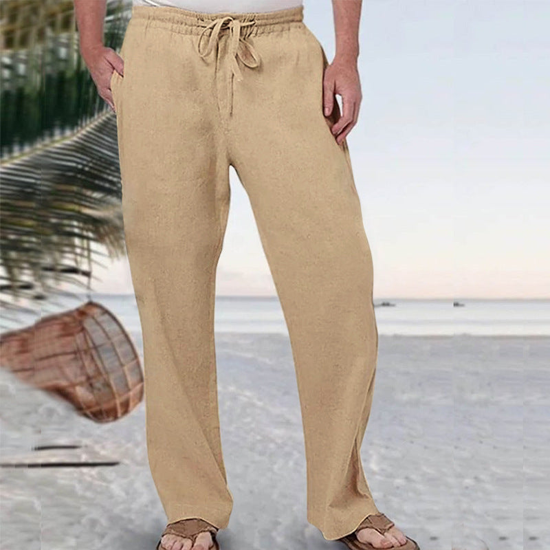 Men's soft lounge pants made of cotton jersey with elastic drawstring waistband and side pockets StylebySassy