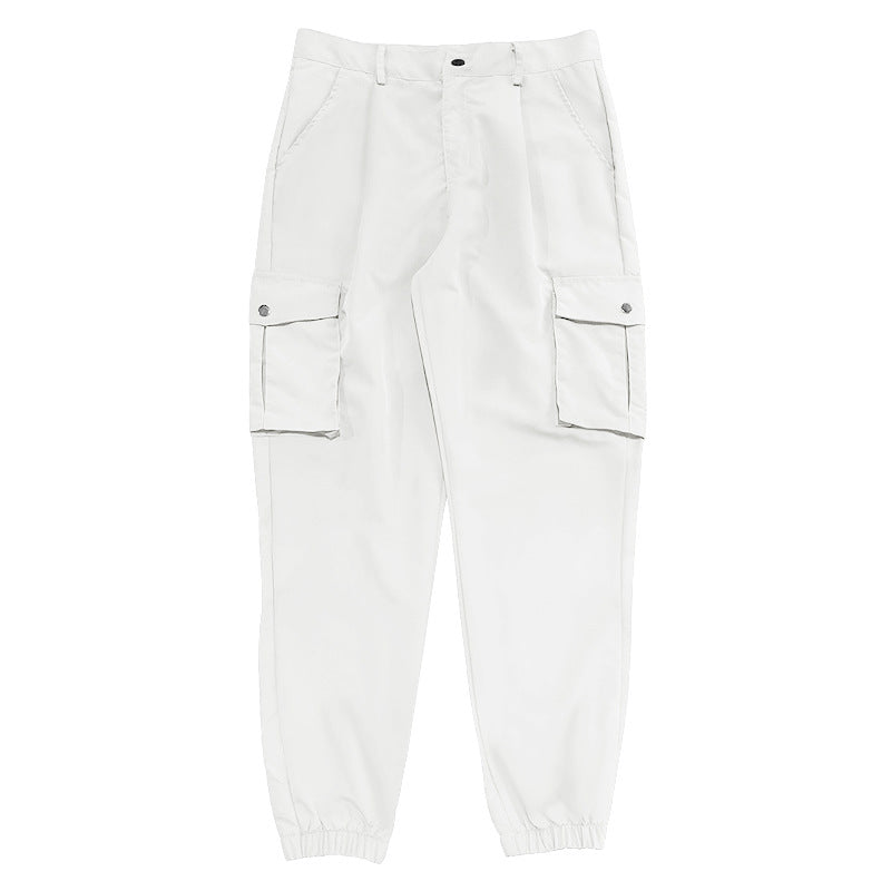 Men's tapered cargo pants in work look with patch pockets and elastic ankle cuffs StylebySassy