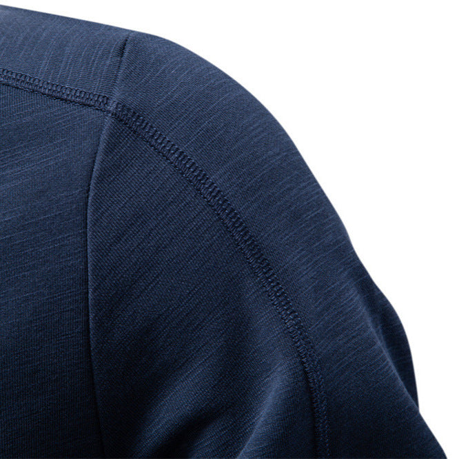 Men's slim zip jacket in bomber style with fine mélange texture, stand collar and elastic ribbed cuffs StylebySassy