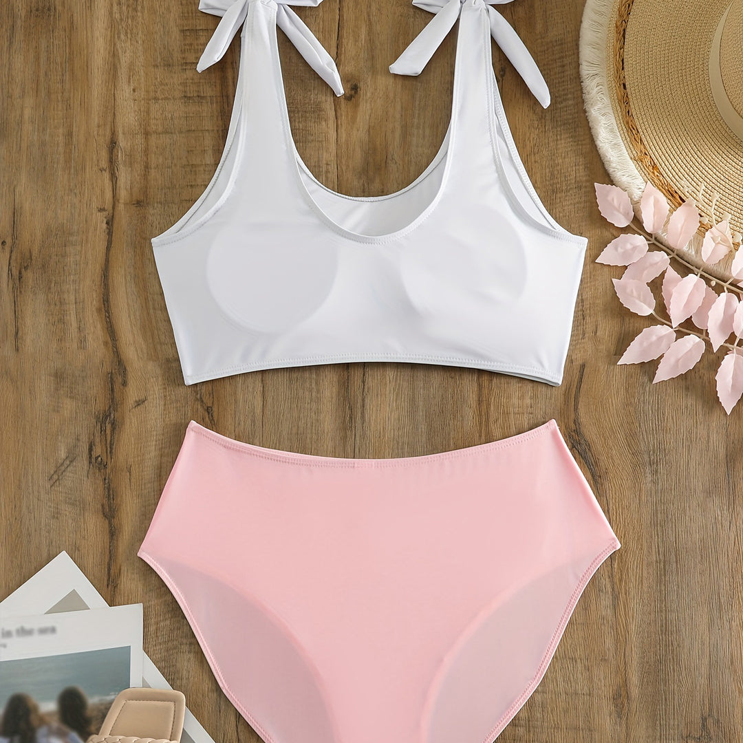 Women's Crop Top Bikini Set with Playful Bows StylebySassy