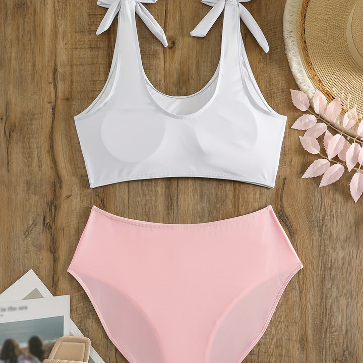 Women's Crop Top Bikini Set with Playful Bows StylebySassy