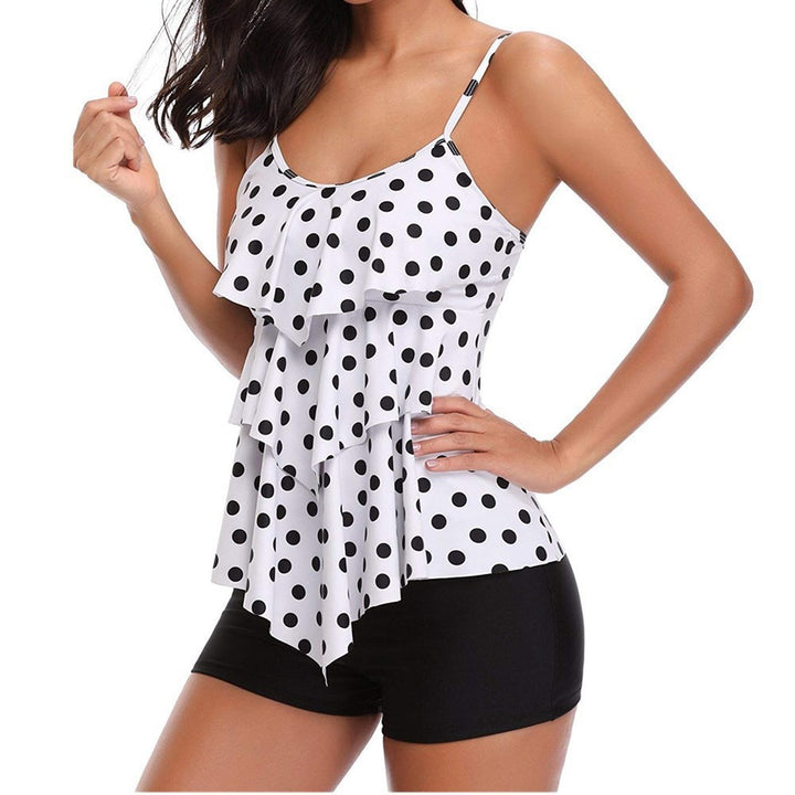 Women's Swim Hole Tankini with Layered Ruffle Design StylebySassy