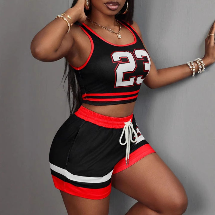 Women’s sporty leisure outfit with crop top and shorts StylebySassy