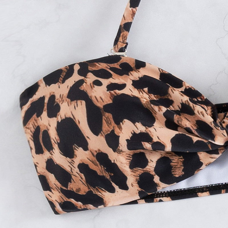 Women's bikini set with asymmetric top and animal print StylebySassy