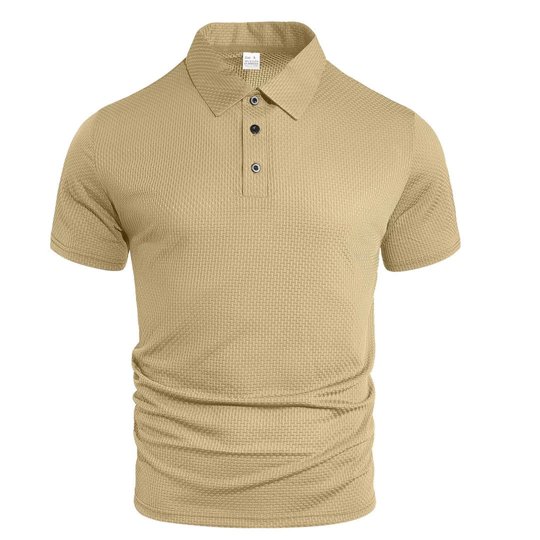 Men's nano structured micro jacquard polo shirt with slim fit and elastic comfort stretch StylebySassy