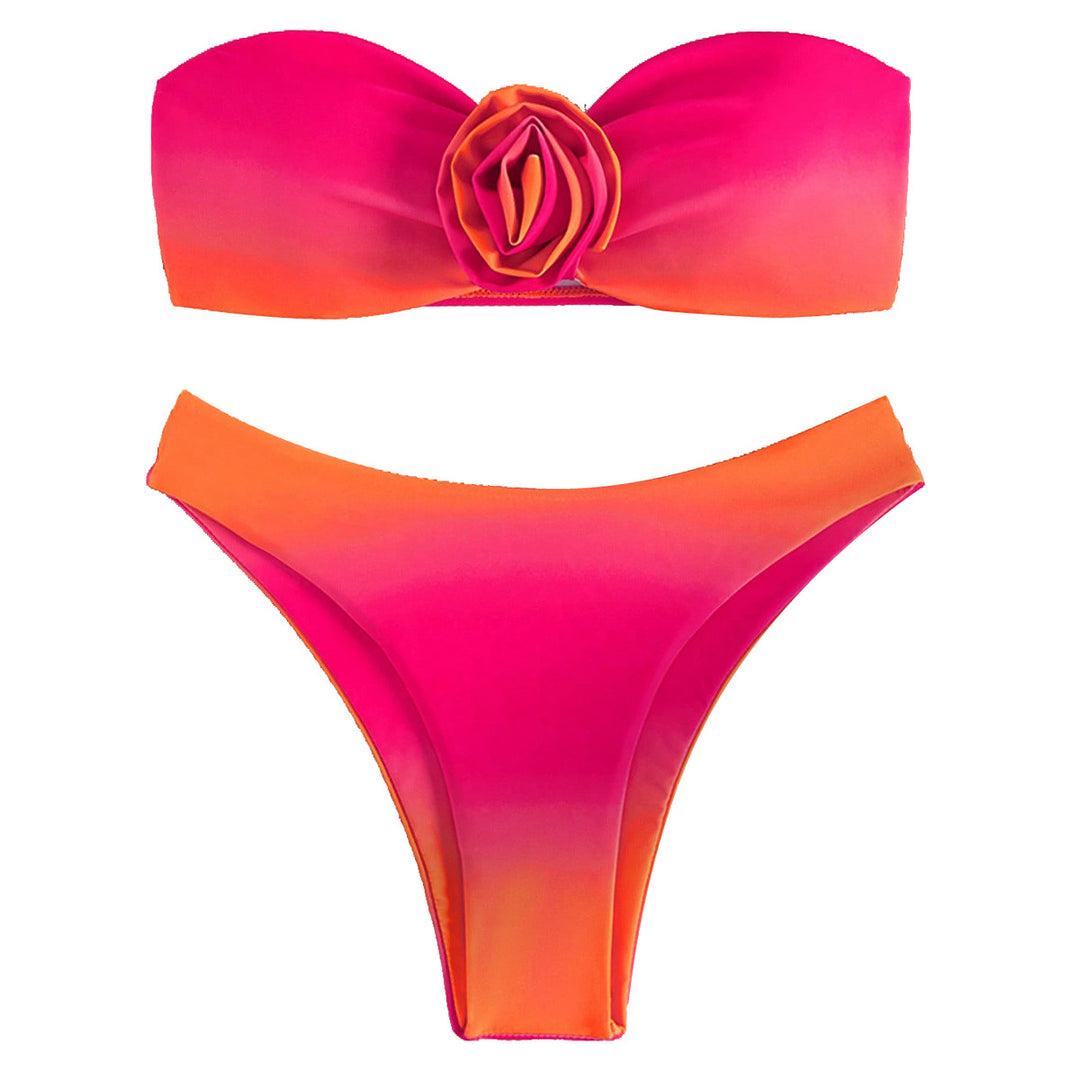 Women's bandeau bikini with floral heart design StylebySassy