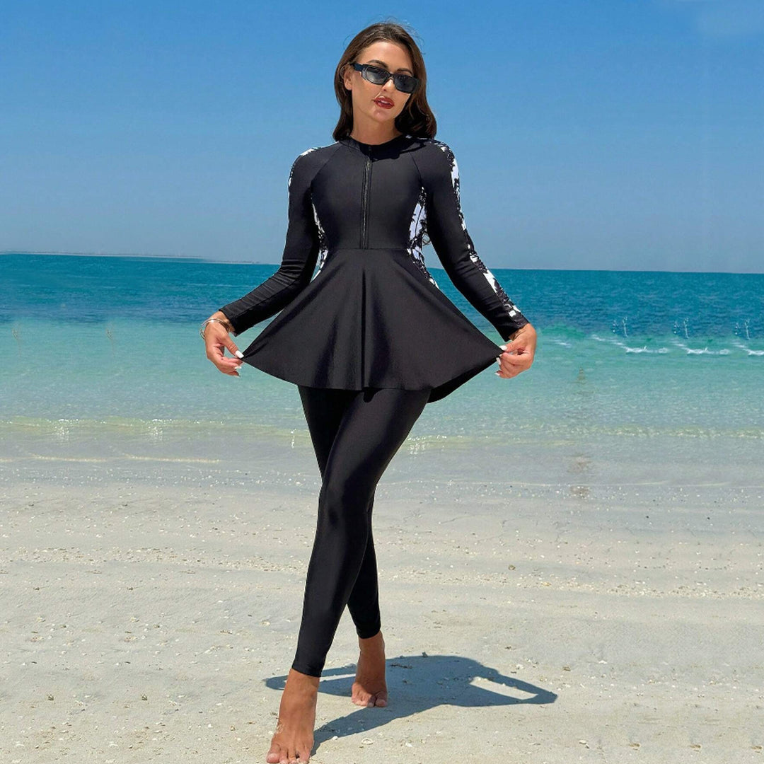 Ladies Sporty UV Protection Swimsuit with Trendy Ruffle StylebySassy