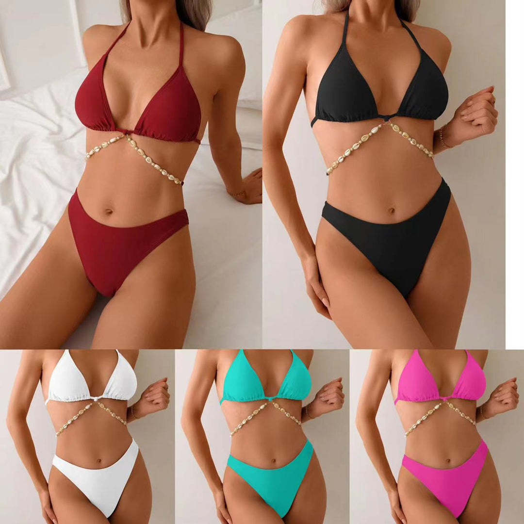 Women’s bikini set with elegant shell embellishment StylebySassy