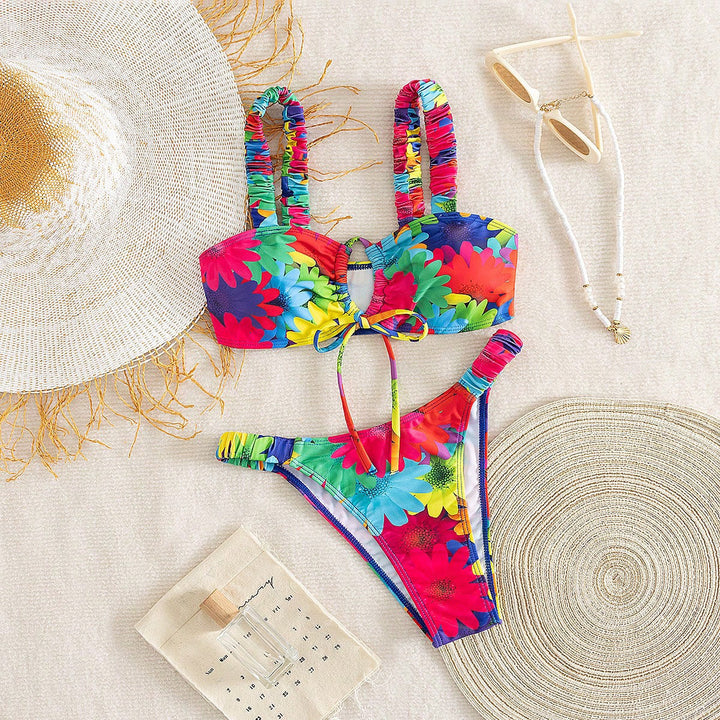 Women Colorful Flowering Bikini StylebySassy