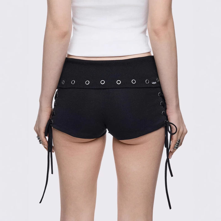 Women's sporty shorts with decorative lacing detail StylebySassy