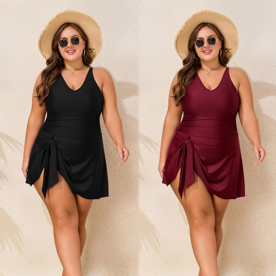 Women's Flowing Swimsuit with Wrap Look StylebySassy