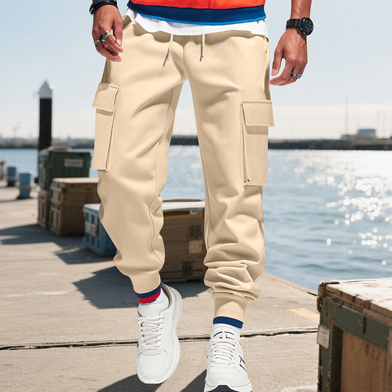Men's urban utility jogger with drawstring, applied flap pockets and elastic waistband StylebySassy
