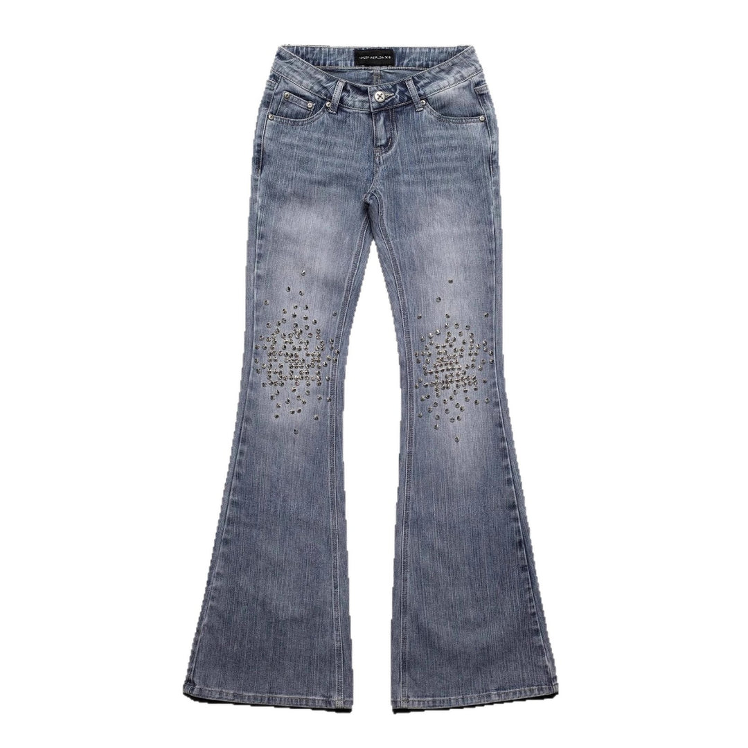 Women's Fashion Bootcut Jeans with Sparkling Studs StylebySassy