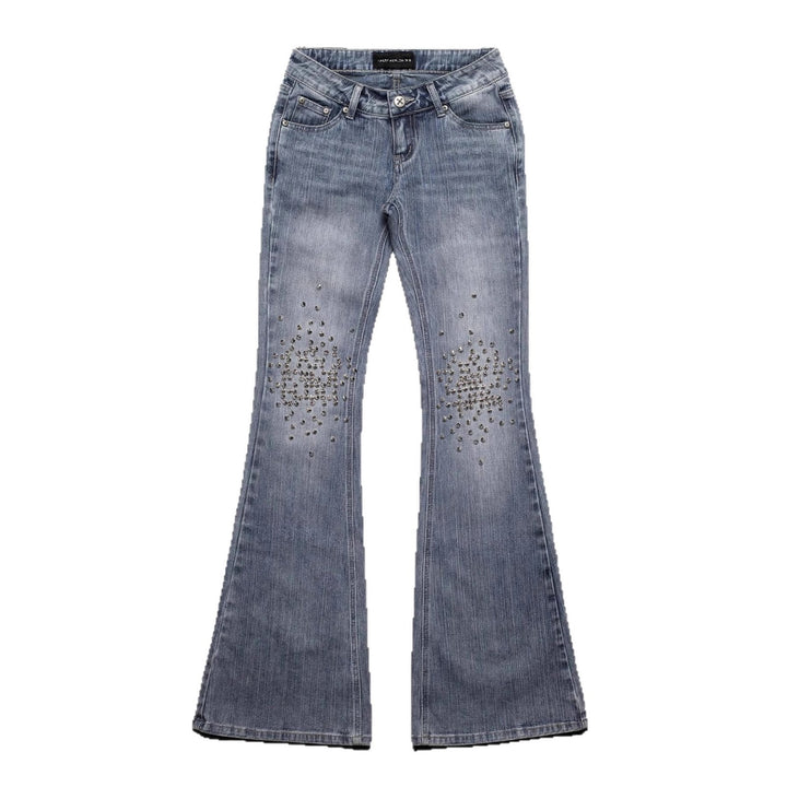 Women's Fashion Bootcut Jeans with Sparkling Studs StylebySassy
