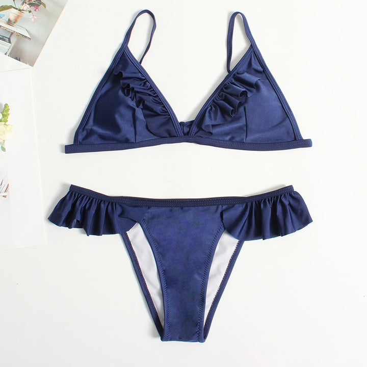 Women Triangle Bikini with Ruffles StylebySassy