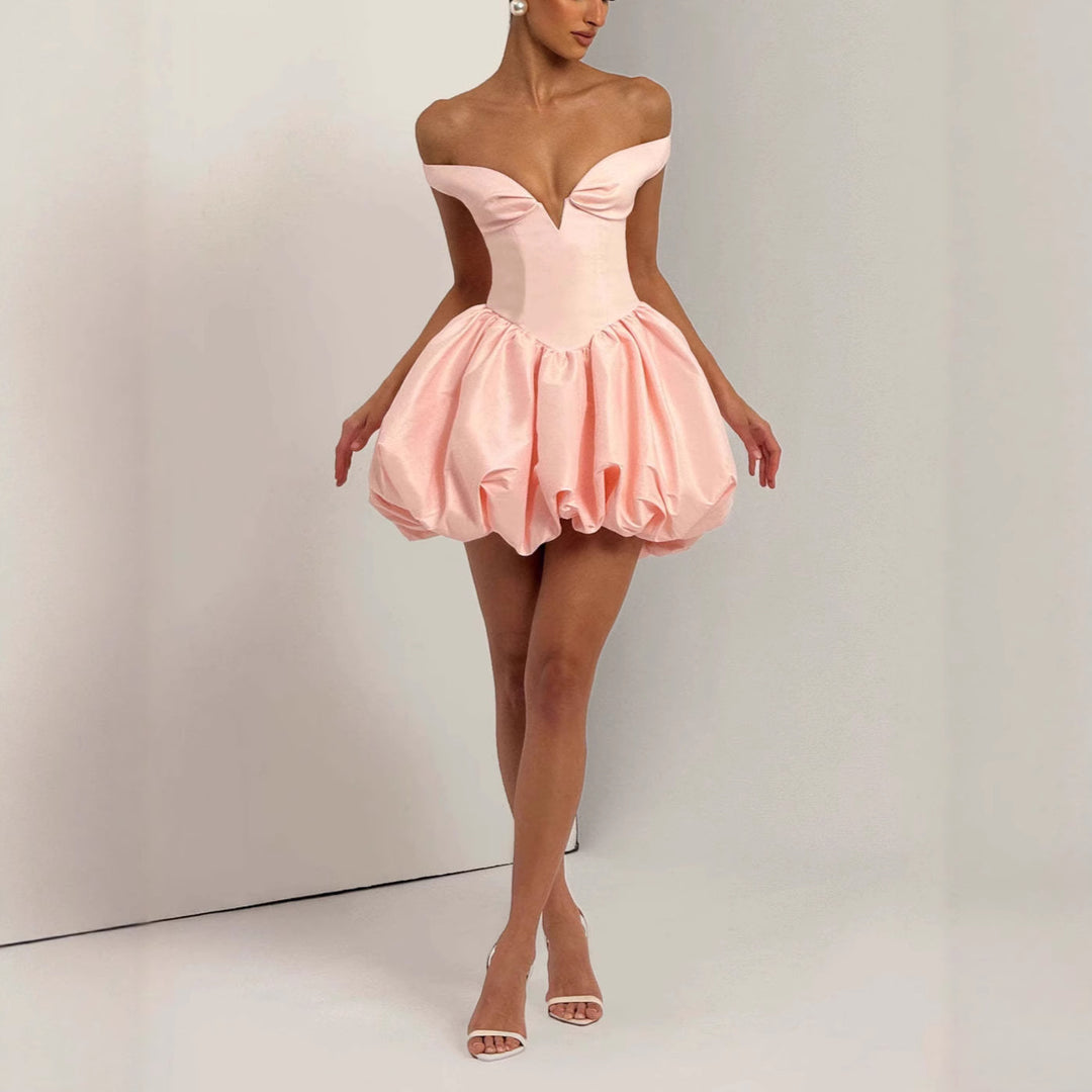 Women's Elegant Ball Gown with Off-Shoulder Neckline and Voluminous Skirt StylebySassy
