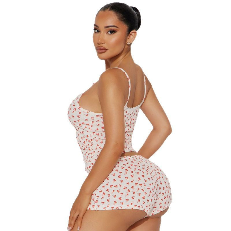 Women's Pajama Set with Delicate Heart Pattern StylebySassy