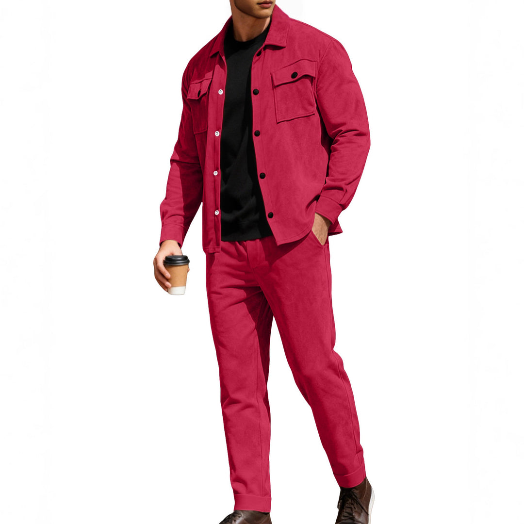Men's Nan Shirt Jacket with Flap Pockets and Straight Cut Chino Pants StylebySassy