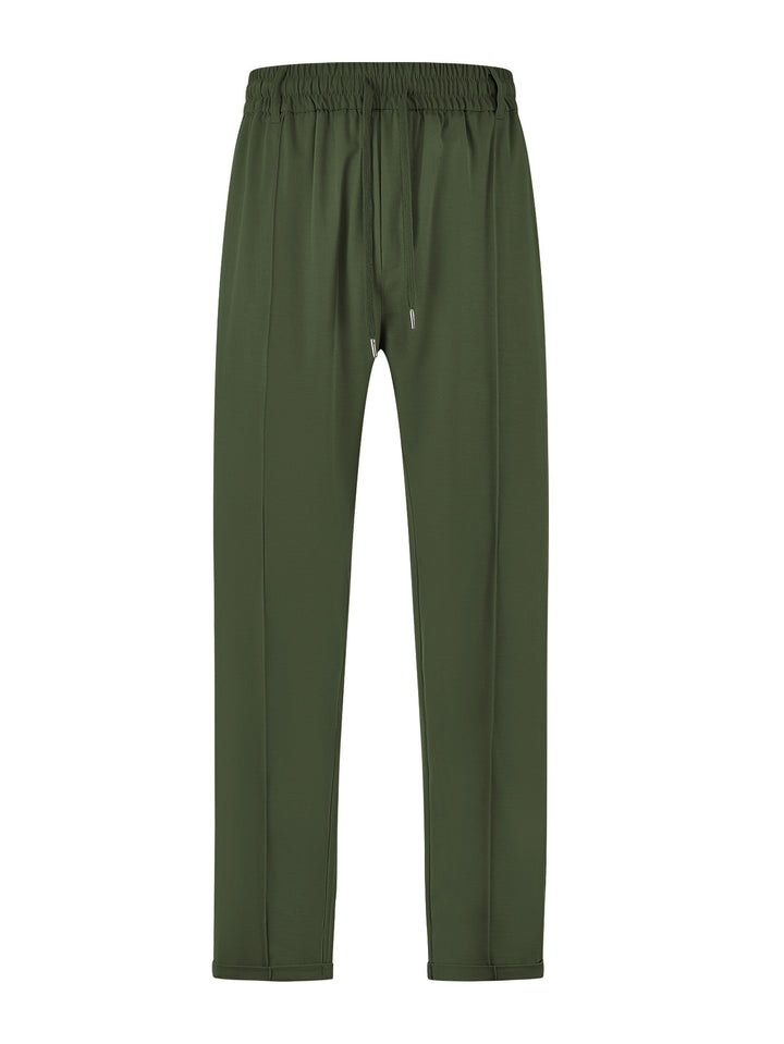 Ladies nan elegant jersey pants with creases, drawstring waistband, and narrow leg fit StylebySassy
