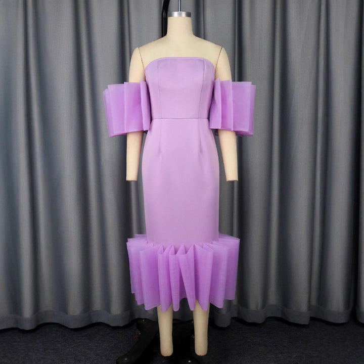 Women Elegant Dress with Voluminous Ruffled Sleeves StylebySassy