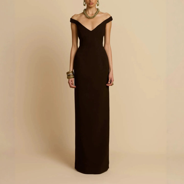 Women's Simple Off-Shoulder Maxi Dress StylebySassy