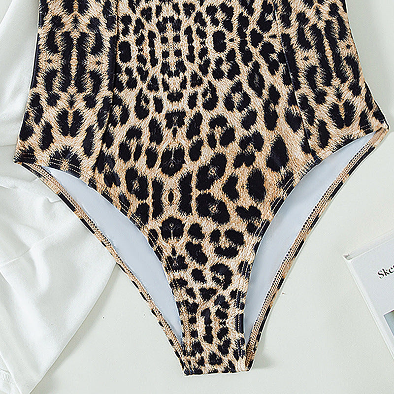 Women's one-piece swimsuit with stylish leopard pattern StylebySassy