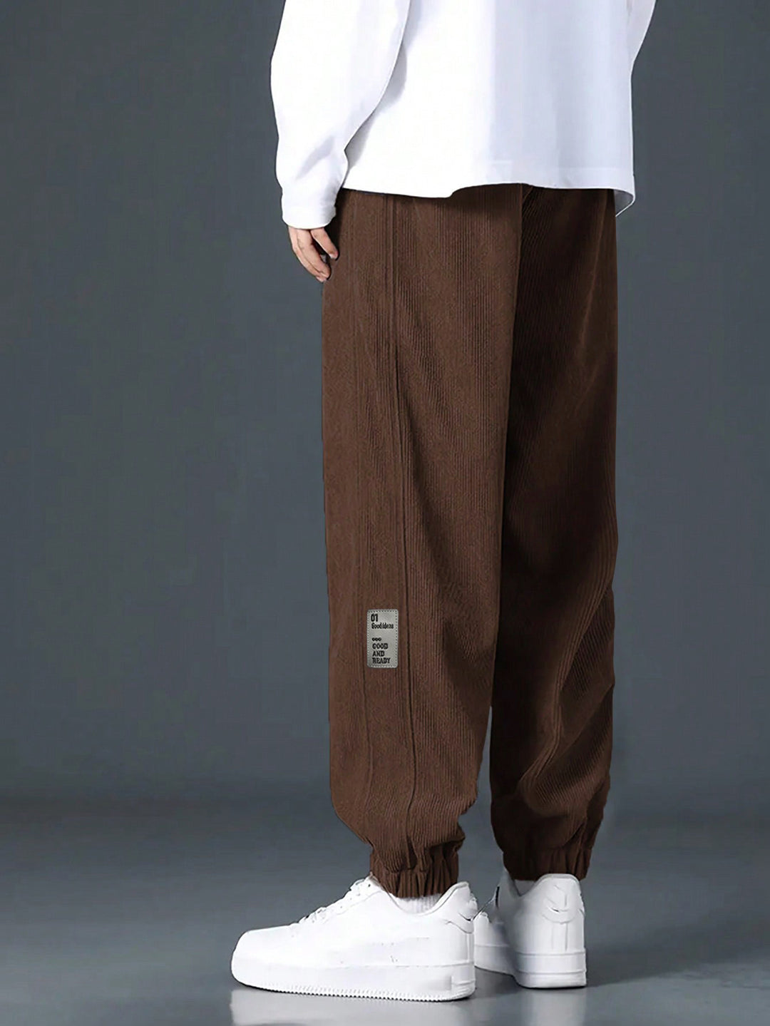 Men's nan Relax leisure pants made of fine wide cord structure with drawstring and elastic ankle cuffs StylebySassy