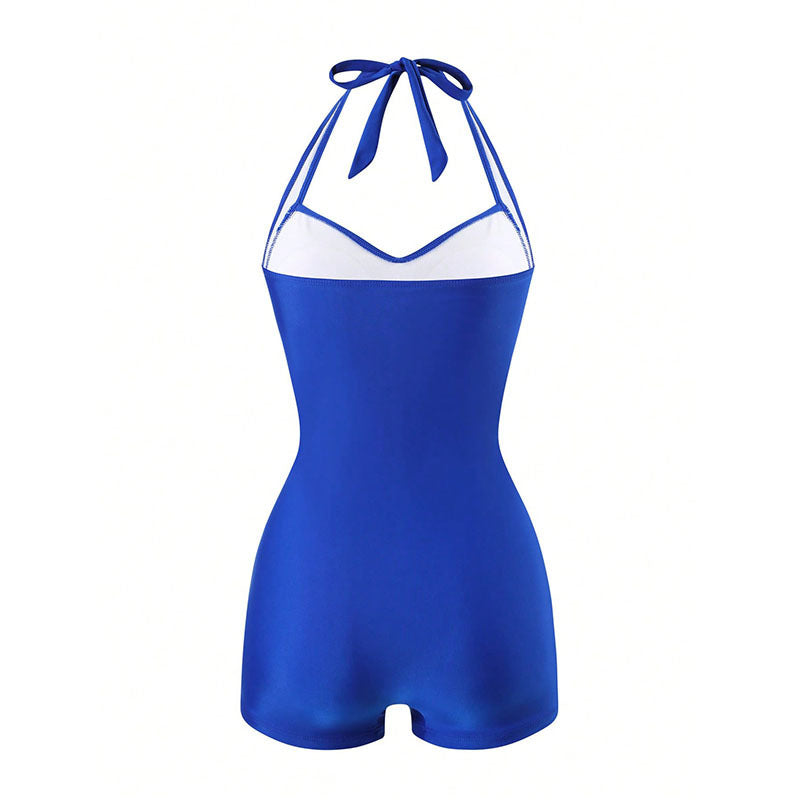 Women One-Piece Swimsuit with Trendy Wrap Design StylebySassy