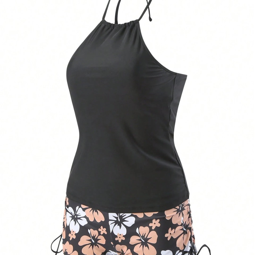 Ladies Sportives Tankini Set with Floral Print StylebySassy