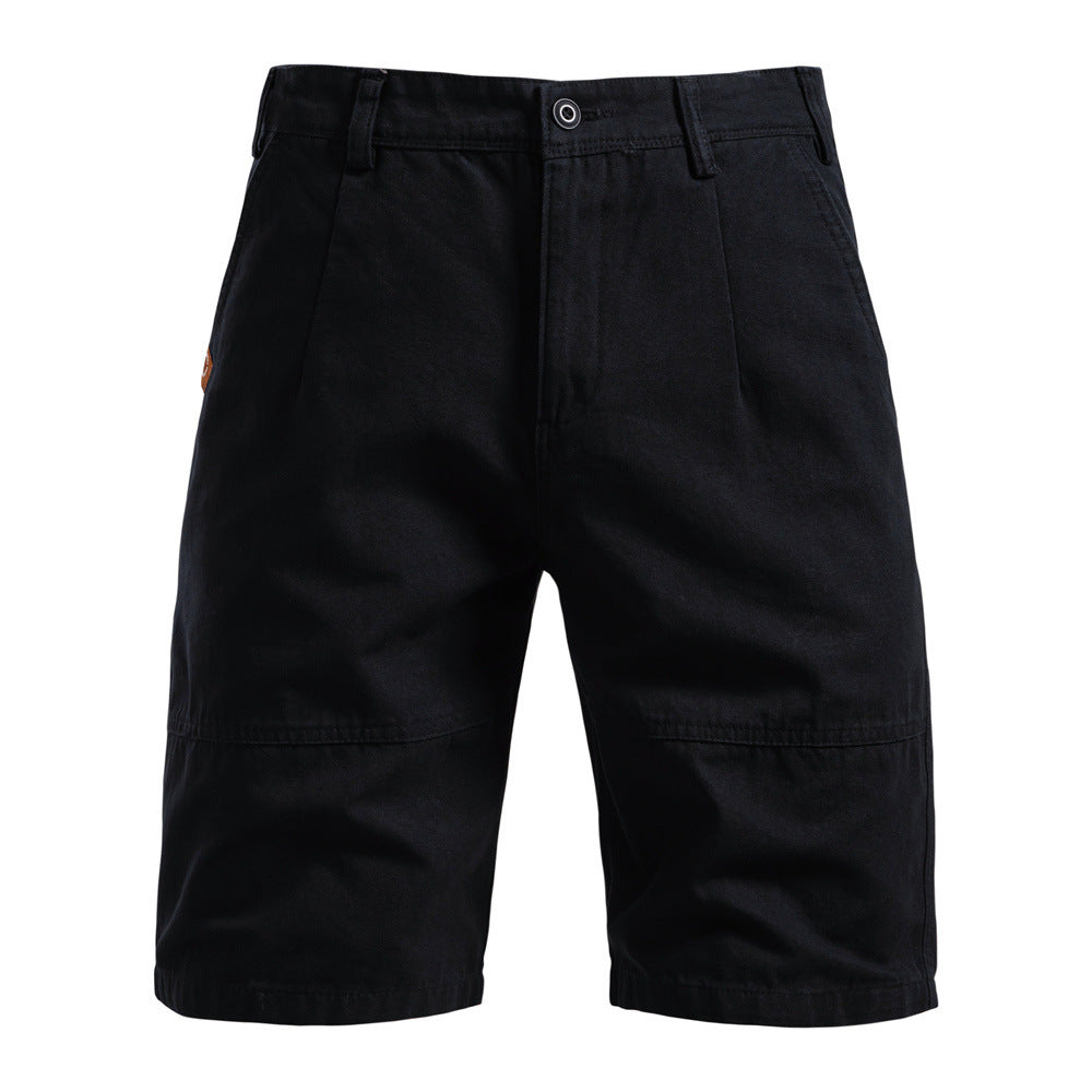 Men's robust cotton twill Bermuda shorts with reinforced knee inserts and relaxed fit StylebySassy