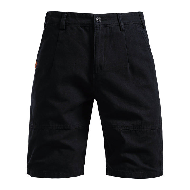 Men's robust cotton twill Bermuda shorts with reinforced knee inserts and relaxed fit StylebySassy