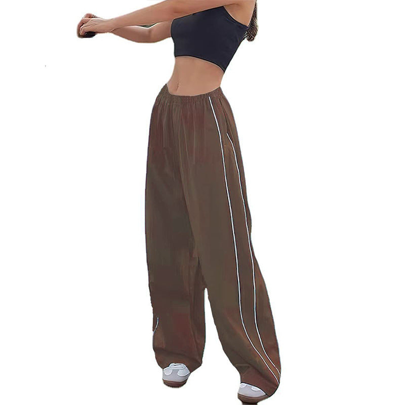 Women's Wide Satin Pants with Elastic Waistband StylebySassy