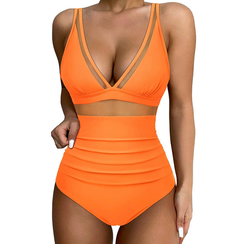 Women High-Cut Swimsuit with Fashionable Cut-Out StylebySassy
