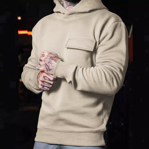 Men's casual athletic hoodie with patch pocket made of heavy French terry StylebySassy
