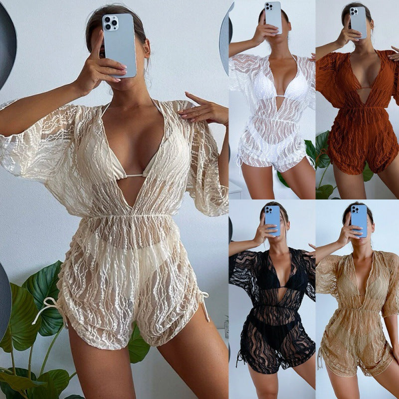 Women Transparent Beach Overalls StylebySassy