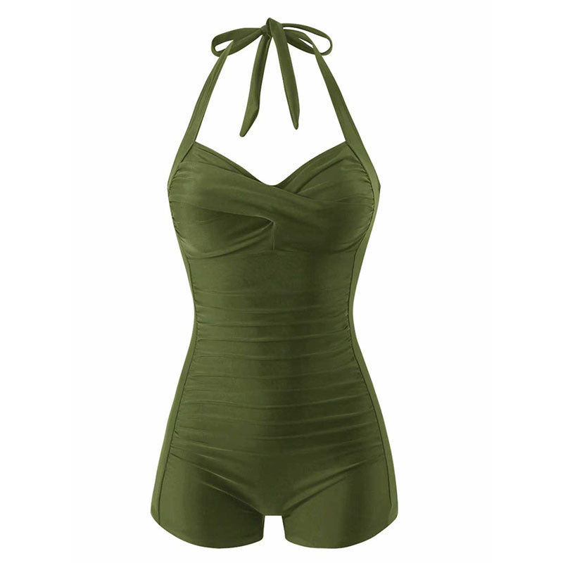 Women One-Piece Swimsuit with Trendy Wrap Design StylebySassy