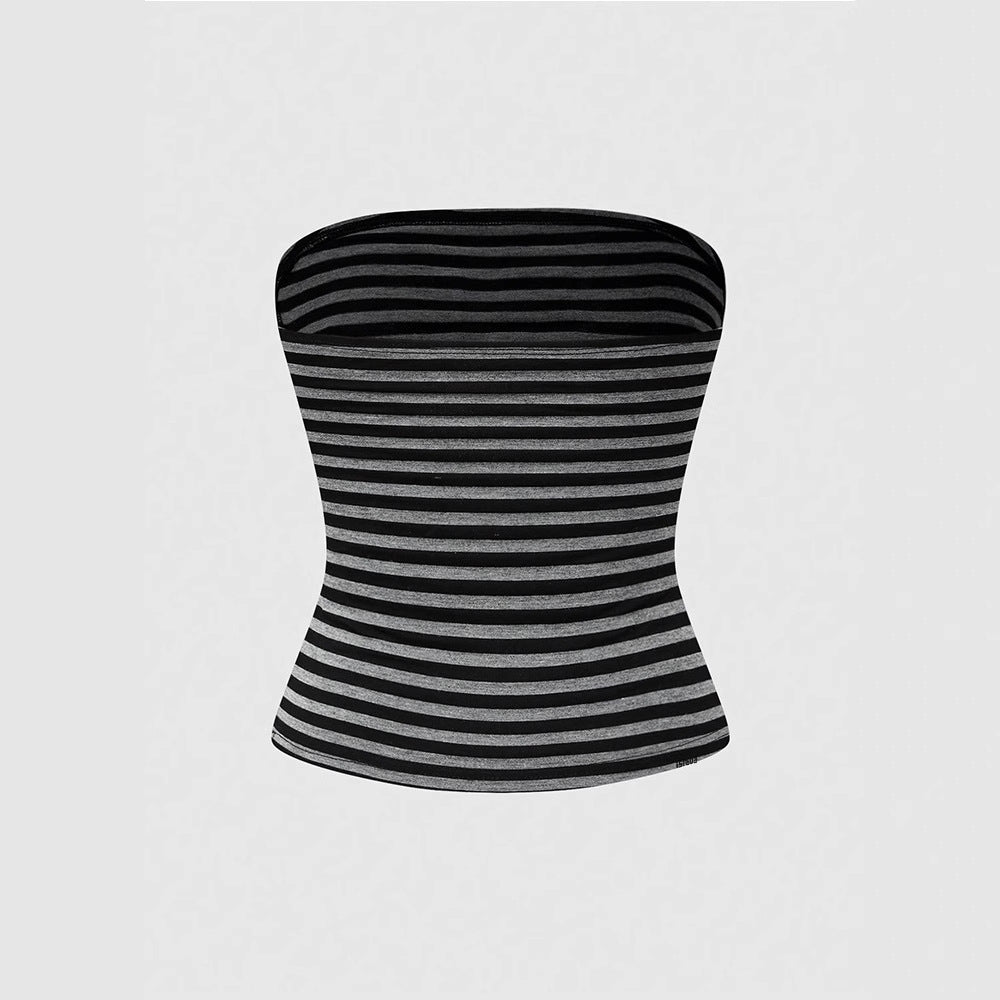 Women's Strapless Top with Eye-catching Graphic Design StylebySassy
