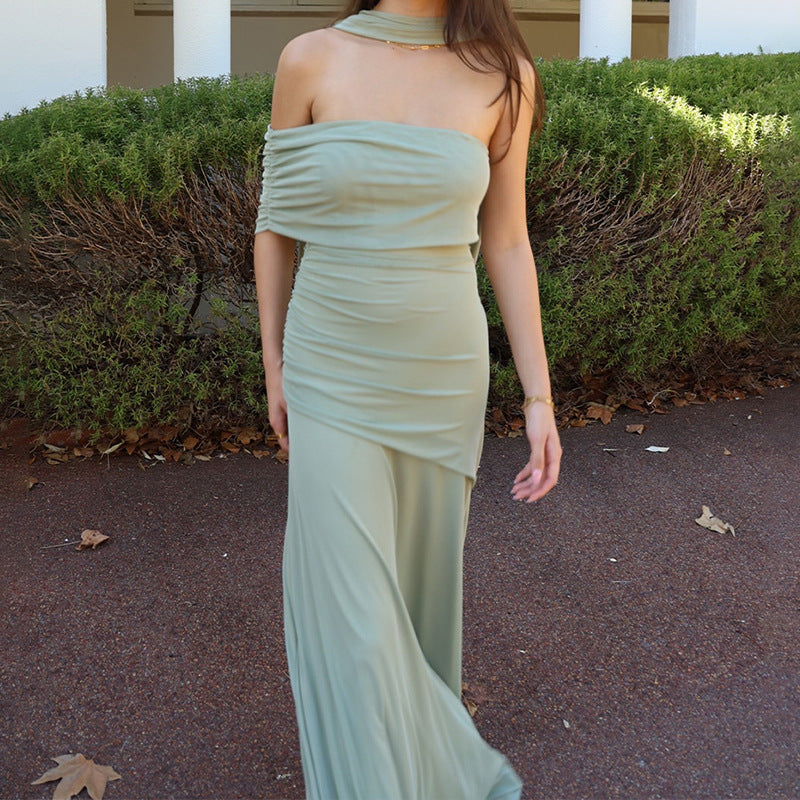 Women Refined Off-Shoulder Maxi Dress with Ruffle Details StylebySassy
