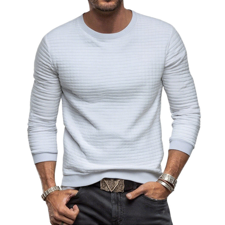 Men's structured crew neck sweatshirt made of quilted cotton blend StylebySassy