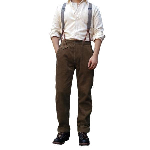 Men's High-Quality Pleated Trousers with Adjustable Suspenders StylebySassy