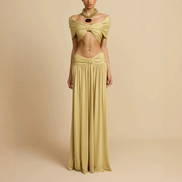 Women Elegant Maxi Dress with Innovative Knotted Design StylebySassy