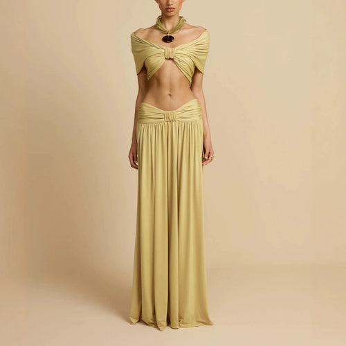 Women Elegant Maxi Dress with Innovative Knotted Design StylebySassy