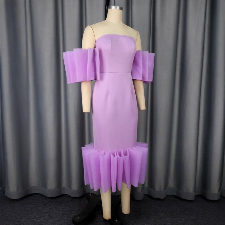 Women Elegant Dress with Voluminous Ruffled Sleeves StylebySassy